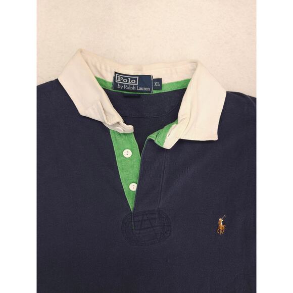 Polo by Ralph Lauren Collared Short Sleeve Polo Shirt Mens Size XL Navy Blue - Picture 1 of 9